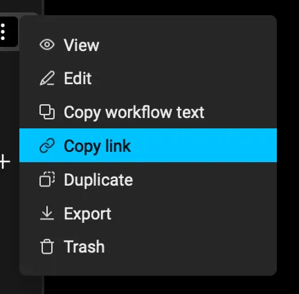 Copy link Menu Item
